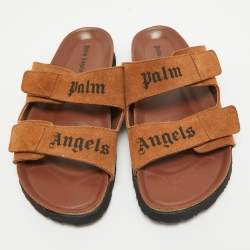 Palm Angels Brown Suede Slides Size 40