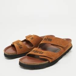 Palm Angels Brown Suede Slides Size 40