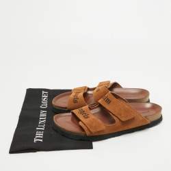 Palm Angels Brown Suede Slides Size 40