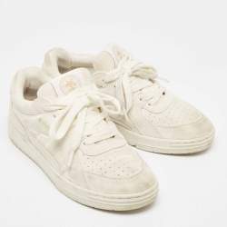 Palm Angels Off White Suede Lace Up Sneakers Size 42