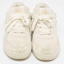 Palm Angels Off White Suede Lace Up Sneakers Size 42