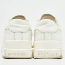 Palm Angels White Leather Two Low Top Sneakers Size 45