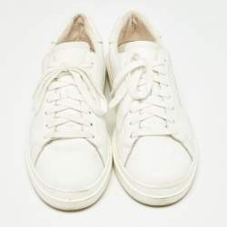 Palm Angels White Leather Two Low Top Sneakers Size 45