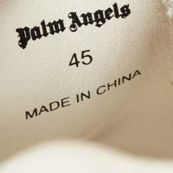 Palm Angels White Leather Two Low Top Sneakers Size 45