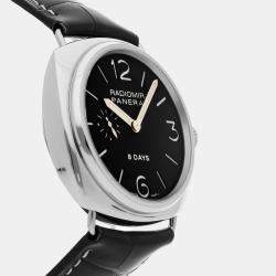 Panerai Black Stainless Steel Radiomir PAM00190 Manual Winding Men's Wristwatch 45 mm