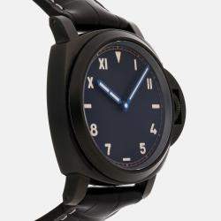 Panerai Black Titanium Luminor Manual Winding Men's Wristwatch 44 mm