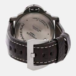 Panerai Black Titanium Luminor Manual Winding Men's Wristwatch 44 mm