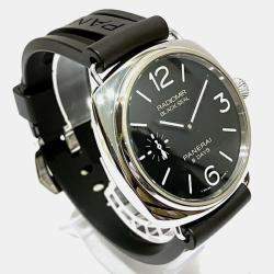 Panerai Black Stainless Steel Radiomir PAM00609 Manual Winding Men's Wristwatch 45 mm