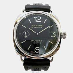 Panerai Black Stainless Steel Radiomir PAM00609 Manual Winding Men's Wristwatch 45 mm