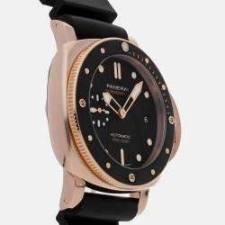 Panerai Black 18k Rose Gold Luminor PAM00974 Automatic Men's Wristwatch 42 mm