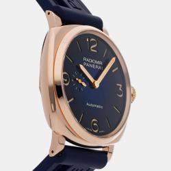 Panerai Blue 18k Rose Gold Radiomir PAM00934 Automatic Men's Wristwatch 45 mm