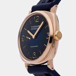 Panerai Blue 18k Rose Gold Radiomir PAM00934 Automatic Men's Wristwatch 45 mm