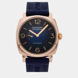 Panerai Blue 18k Rose Gold Radiomir PAM00934 Automatic Men's Wristwatch 45 mm