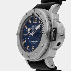 Panerai Blue Stainless Steel Luminor Submersible PAM00087 Automatic Men's Wristwatch 44 mm