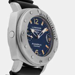 Panerai Blue Stainless Steel Luminor Submersible PAM00087 Automatic Men's Wristwatch 44 mm