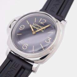 Panerai Black Stainless Steel Luminor PAM00557 Manual Winding Men's Wristwatch 47 mm