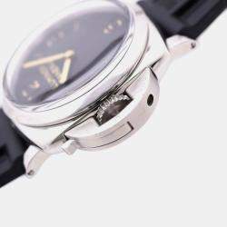 Panerai Black Stainless Steel Luminor PAM00557 Manual Winding Men's Wristwatch 47 mm