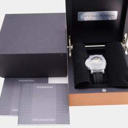 Panerai Black Stainless Steel Luminor PAM00557 Manual Winding Men's Wristwatch 47 mm