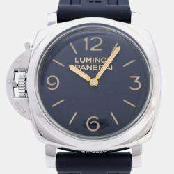 Panerai Black Stainless Steel Luminor PAM00557 Manual Winding Men's Wristwatch 47 mm