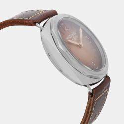 Panerai Brown Stainless Steel Radiomir 3 Days PAM00687 Manual Winding Men's Wristwatch 47mm