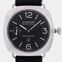 Panerai Black Stainless Steel Radiomir Black Seal  PAM00380 Manual Winding Men's Wristwatch 44mm