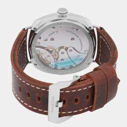 Panerai Black Stainless Steel Radiomir Manual Winding Men's Wristwatch 47 mm