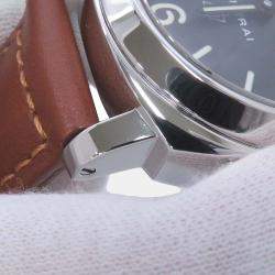 Panerai Black Stainless Steel Luminor Marina PAM00005 Manual Winding Men's Wristwatch 44 mm