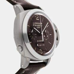 مملوكة مسبقًا ساعة يدوية بانيراي لومينور 1950 كرونو م ونوبولسانت 8 أيام جي إم تي PAM 311 تعبئة يدوية رجالية 44 ملم