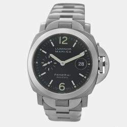 Panerai Black Stainless Steel Titanium Luminor PAM00165 Automatic Men's Wristwatch 44 mm