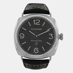 Panerai Black Stainless Steel Radiomir PAM 00753 Manual Winding Men's Wristwatch 45 mm