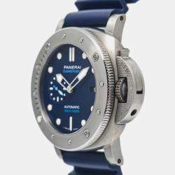 Panerai Blue Titanium Submersible PAM00692 Automatic Men's Wristwatch 47mm