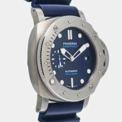 Panerai Blue Titanium Submersible PAM00692 Automatic Men's Wristwatch 47mm