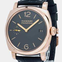 Panerai Black 18K Rose Gold Radiomir PAM00515 Manual Winding Men's Wristwatch 47mm