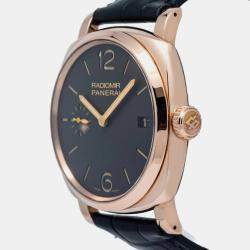 Panerai Black 18K Rose Gold Radiomir PAM00515 Manual Winding Men's Wristwatch 47mm