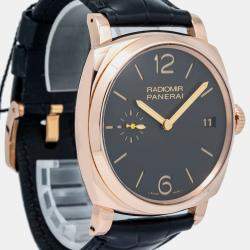 Panerai Black 18K Rose Gold Radiomir PAM00515 Manual Winding Men's Wristwatch 47mm