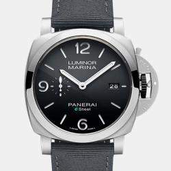 Panerai Black Stainless Steel Luminor Marina PAM01358 Automatic Men's Wristwatch 44mm