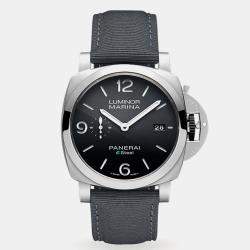 Panerai Black Stainless Steel Luminor Marina PAM01358 Automatic Men's Wristwatch 44mm