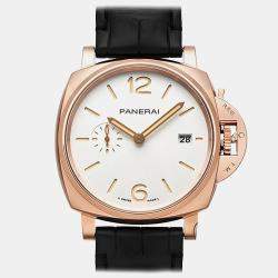 Panerai Cream 18K Rose Gold Luminor Due PAM01336 Men's Wristwatch 42mm