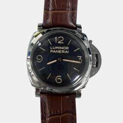 Panerai Black Stainless Steel Luminor PAM00372 Automatic Men's Wristwatch 47mm