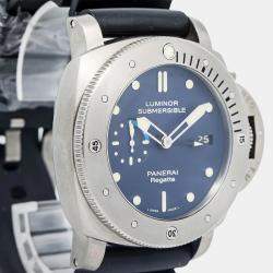 Panerai Luminor Submersible PAM00371 Automatic Blue Titanium Men's Wristwatch 47mm