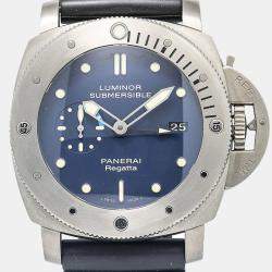 Panerai Luminor Submersible PAM00371 Automatic Blue Titanium Men's Wristwatch 47mm