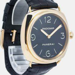 Panerai Radiomir PAM00231 Manual Winding Black 18K Rose Gold Men's Wristwatch 45 mm