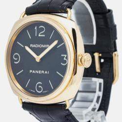 Panerai Radiomir PAM00231 Manual Winding Black 18K Rose Gold Men's Wristwatch 45 mm