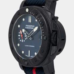 Panerai Submersible Luna Rossa PAM01563 Limited Edition Automatic Blue Carbon Men's Wristwatch 44mm