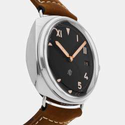 Pre Owned Pre-Owned Panerai Radiomir California Date PAM 424 DATE Manual Winding Black Stainless Steel Men's Wristwatch 47 mm