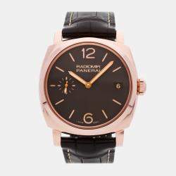 Pre Owned Panerai Radiomir 1940 PAM00515 Manual Winding Black 18k Rose Gold Men’s Wristwatch 47mm