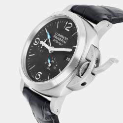 Pre Owned Panerai Luminor PAM01360 Automatic Black Stainless Steel Men's Wristwatch 44 mm