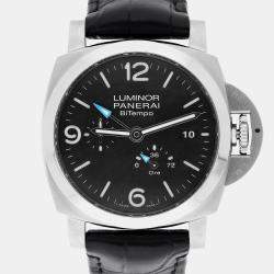 Pre Owned Panerai Luminor PAM01360 Automatic Black Stainless Steel Men's Wristwatch 44 mm