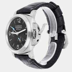 Pre Owned Panerai Luminor PAM01360 Automatic Black Stainless Steel Men's Wristwatch 44 mm