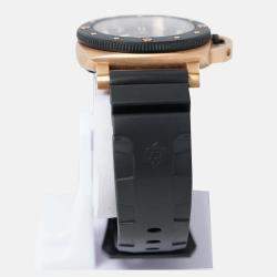 Pre Owned Panerai Submersible PAM02070 Automatic Black 18k Rose Gold Men's Wristwatch 44 mm